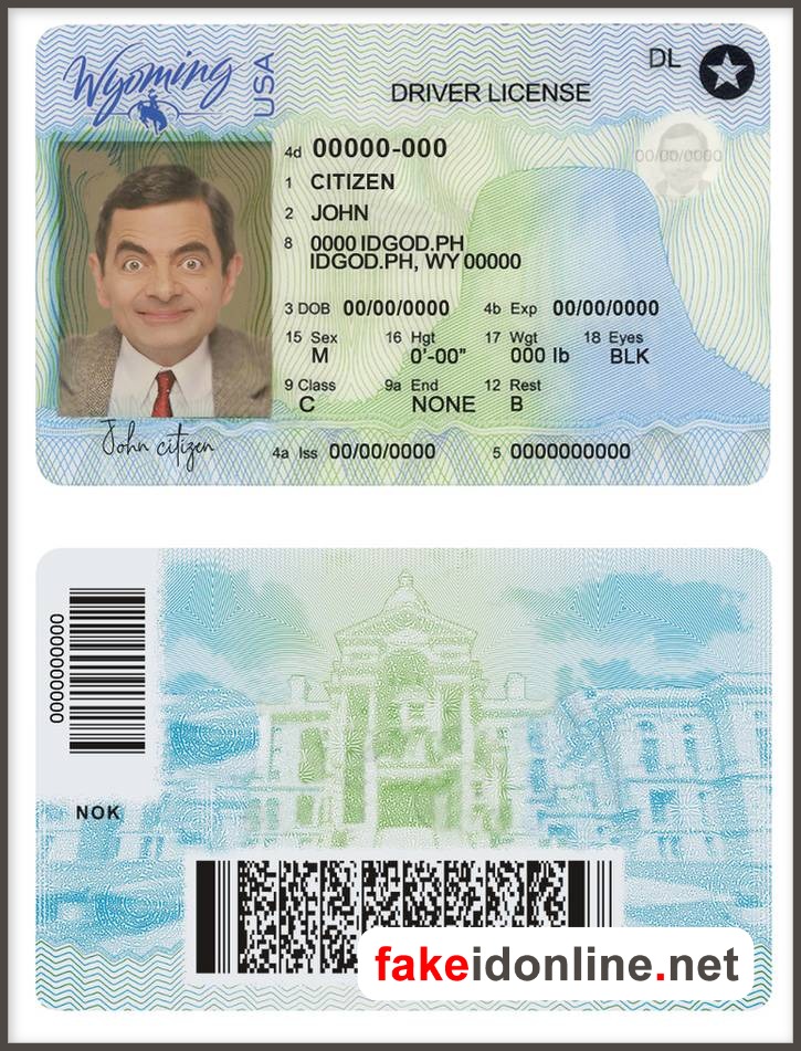 Wyoming Driver License PSD Template